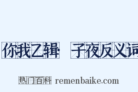 你我乙辑·子夜反义词是什么意思的图片